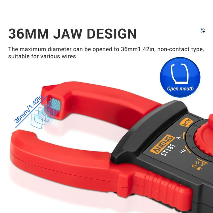 ANENG Intelligent Digital Backlit Clamp-On High-Precision Multimeter, Specification: ST183 6000-counts - Digital Multimeter by ANENG | Online Shopping UK | buy2fix