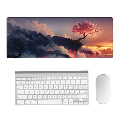 Hand-Painted Fantasy Pattern Mouse Pad, Size: 300 x 800 x 5mm Seaming(5 Volcanic Tree) - Mouse Pads by buy2fix | Online Shopping UK | buy2fix