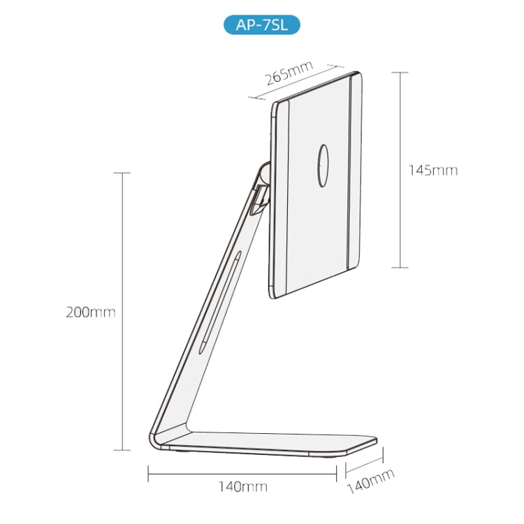 AP-7SL Rotatable Aluminum Alloy Magnetic Tablet Bracket(Silver) - Desktop Holder by buy2fix | Online Shopping UK | buy2fix