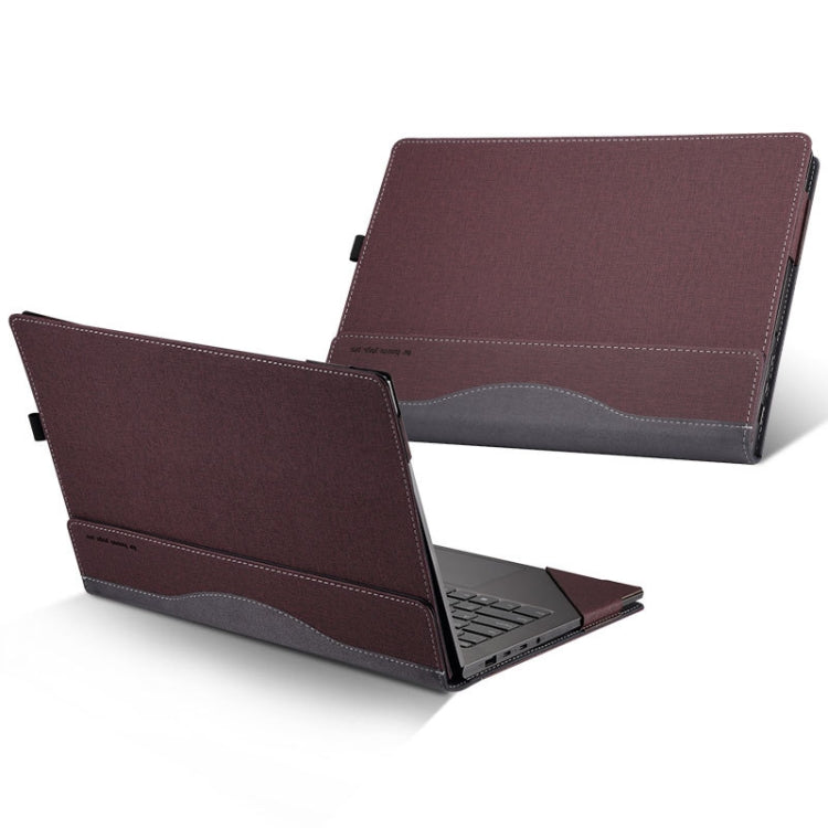 Laptop PU Leather Protective Case For Lenovo Yoga 530-14(Wine Red) - 14.1 inch by buy2fix | Online Shopping UK | buy2fix