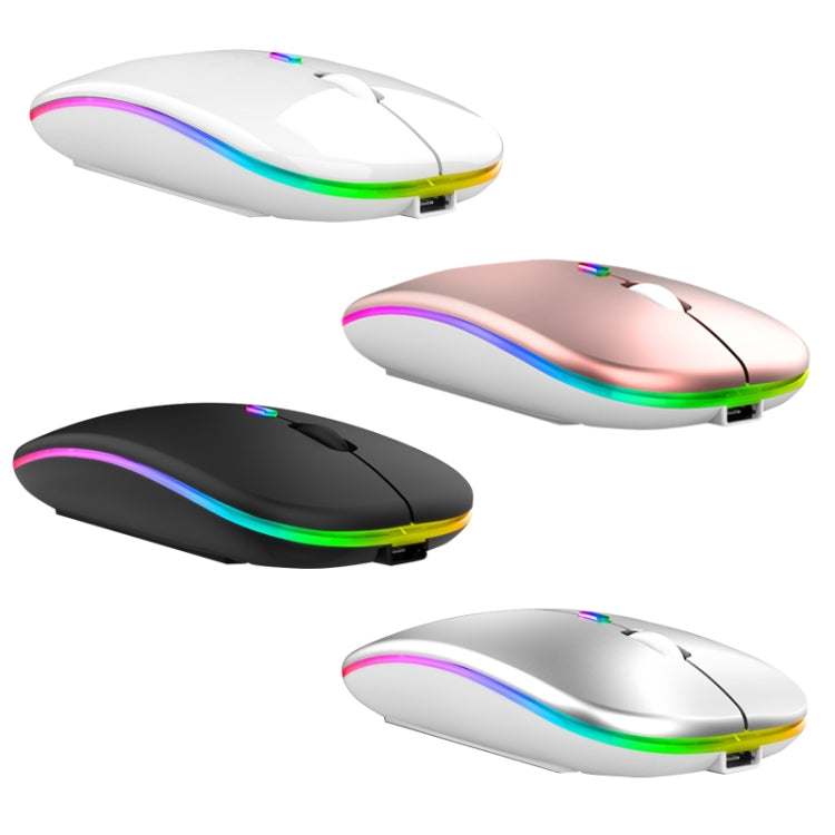 C7002 2400DPI 4 Keys Colorful Luminous Wireless Mouse, Color: Dual-modes White - Wireless Mice by buy2fix | Online Shopping UK | buy2fix