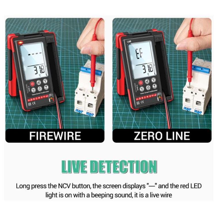 ANENG Automatic Intelligent High Precision Digital Multimeter, Specification: Q60s Voice Control(Red) - Digital Multimeter by ANENG | Online Shopping UK | buy2fix