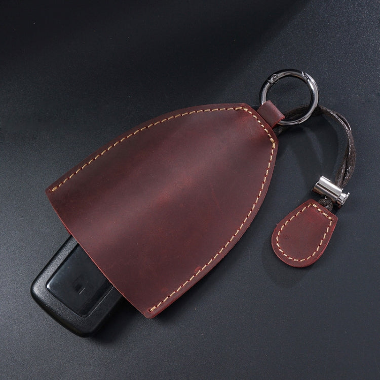 18Y-009 Vintage Handmade Leather Car Pull-Out Key Case(Oil Wax Skin Olive Green) - In Car by buy2fix | Online Shopping UK | buy2fix