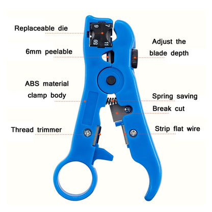 Electrician Multifunctional Coaxial Cable Stripper(Blue PE Bag) - Lan Cable and Tools by buy2fix | Online Shopping UK | buy2fix