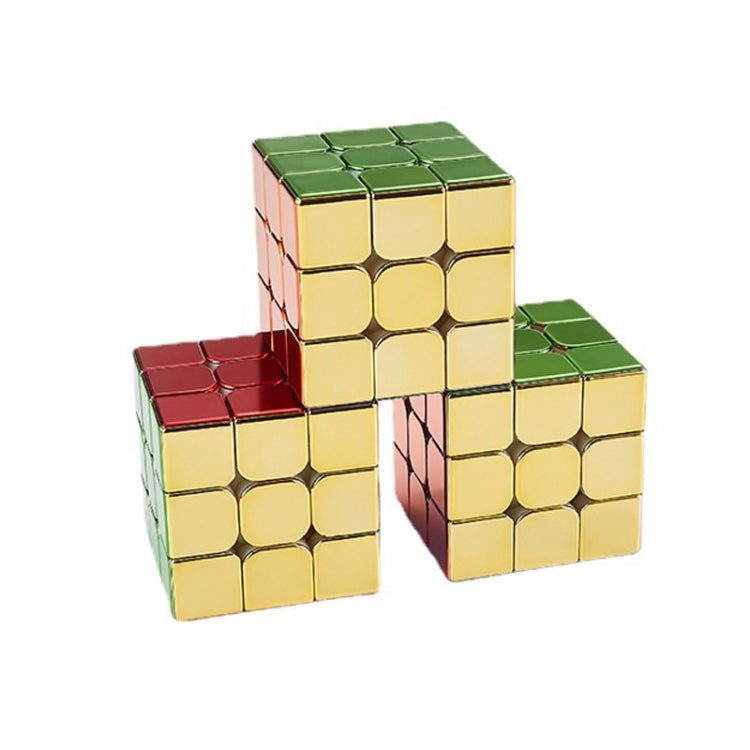 Electroplating Third-Order Magic Cube Educational Toys, Style: No Magnetic Version - Magic Cubes by buy2fix | Online Shopping UK | buy2fix