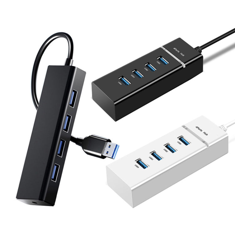 4 X USB 2.0 Ports HUB Converter, Cable Length: 15cm,Style： With Light Bar White - USB 2.0 HUB by buy2fix | Online Shopping UK | buy2fix