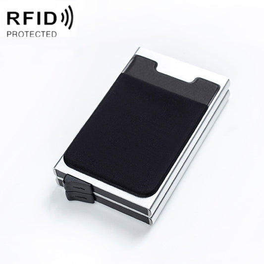 RFID Aluminum Alloy Anti-Degaussing Coin Card Holder(Silver Black) - Antimagnetic RFID Package by buy2fix | Online Shopping UK | buy2fix