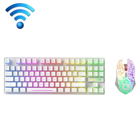 ZIYOU LANG T87 Gaming Luminous Wireless Keyboard and Mouse Set(White) - Wireless Keyboard by ZIYOU LANG | Online Shopping UK | buy2fix