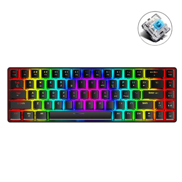 ZIYOU LANG T8 68 Keys RGB Luminous Gaming Mechanical Keyboard, Cable Length:1.6m(Black Green Shaft) - Wired Keyboard by ZIYOU LANG | Online Shopping UK | buy2fix