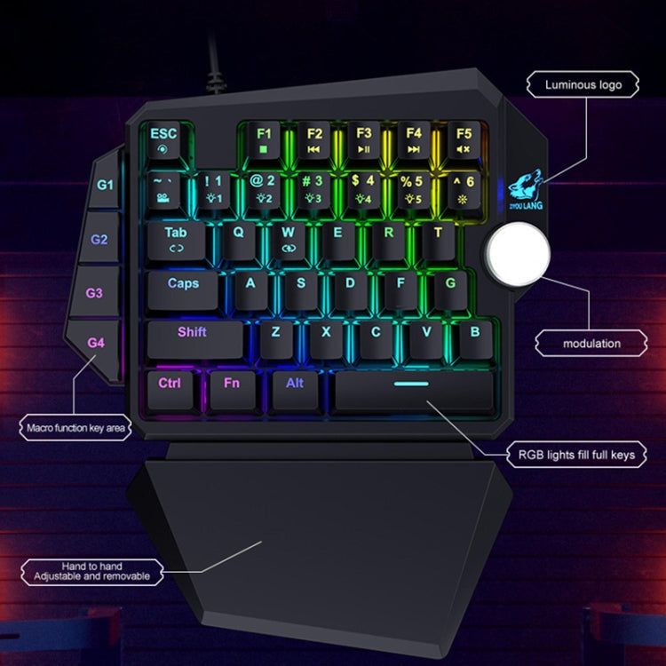 ZIYOU LANG K5 39 Keys RGB Mechanical Gaming Keyboard For PS4, Cable Length: 1.5m(Black Green Shaft) - Wireless Keyboard by ZIYOU LANG | Online Shopping UK | buy2fix