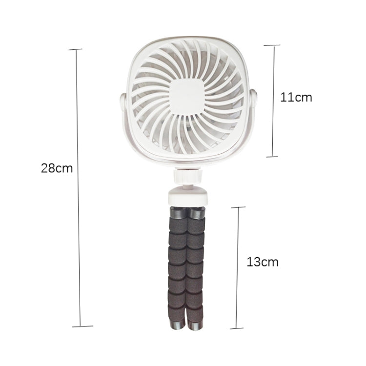 Octopus Stroller Deformation Fan Desktop Portable Handheld USB Small Fan, Colour: 1200mAh White - Electric Fans by buy2fix | Online Shopping UK | buy2fix