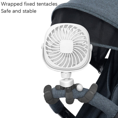 Octopus Stroller Deformation Fan Desktop Portable Handheld USB Small Fan, Colour: 1200mAh White - Electric Fans by buy2fix | Online Shopping UK | buy2fix