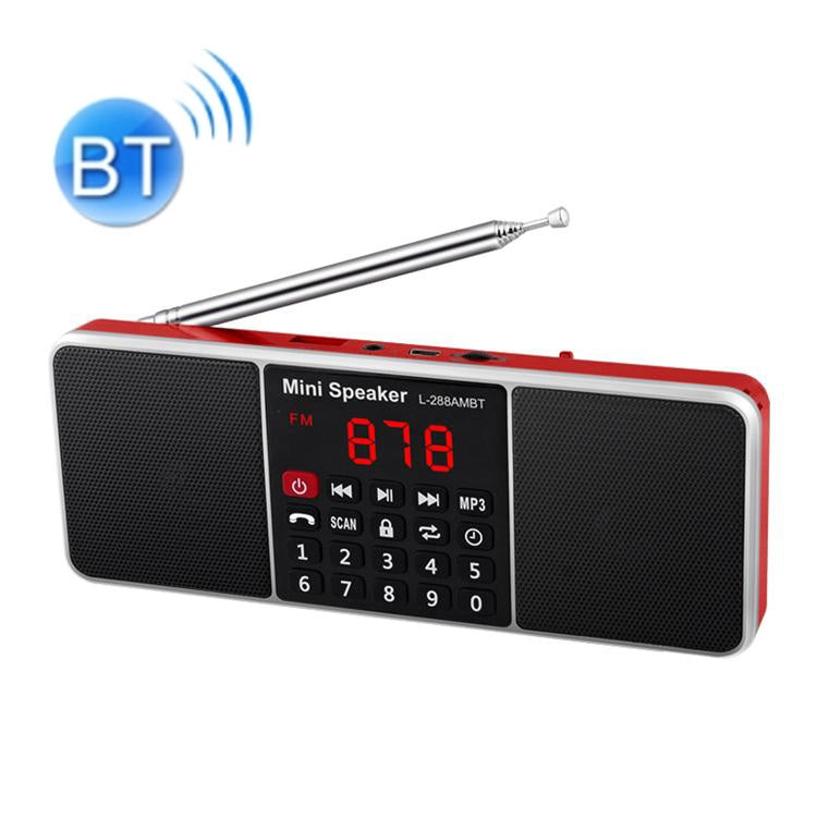 L-288AM  Bluetooth Dual Speaker Radio MP3 Player Support TF Card/U Disk with LED Display(Red) - Consumer Electronics by buy2fix | Online Shopping UK | buy2fix