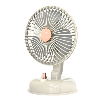 F10 Portable Quiet Desktop Retro Moving Head USB Fan(Milk White) - Consumer Electronics by buy2fix | Online Shopping UK | buy2fix