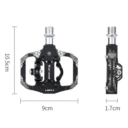 A Pair WEST BIKING YP0802086 Mountain Bike Aluminum Bearing Pedals(Blue) - Pedals by WEST BIKING | Online Shopping UK | buy2fix