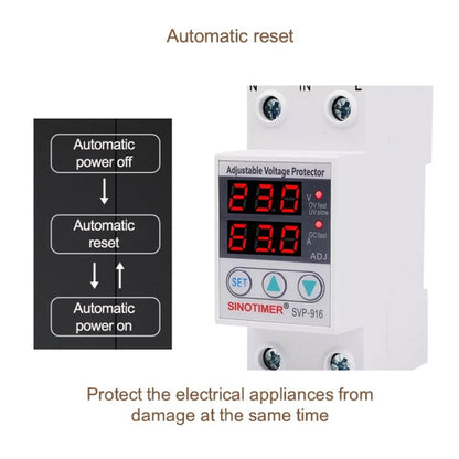 SINOTIMER SVP-916 Adjustable Self-resetting Over-voltage Under-voltage Protector, Current: 63A - Other Tester Tool by SINOTIMER | Online Shopping UK | buy2fix