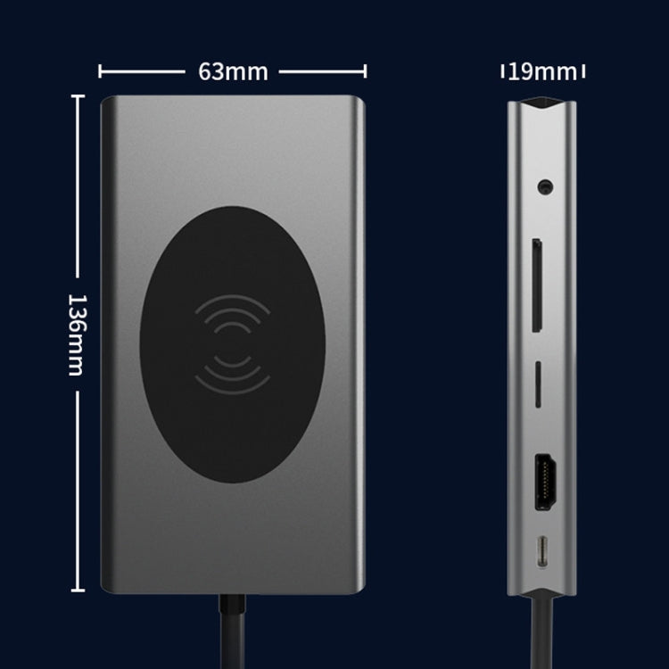 BX13V 13 In 1 Type-C Docking Station Wireless Charging Hub - Computer & Networking by buy2fix | Online Shopping UK | buy2fix