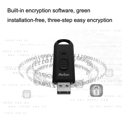 Netac U309 High Speed USB3.0 Push-Pull Encrypted USB Flash Drive, Capacity: 64GB - USB Flash Drives by Netac | Online Shopping UK | buy2fix