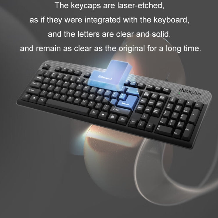 Lenovo Thinkplus USB Wired Office Keyboard And Mouse Set(KM130 Pro) - Wired Keyboard by Lenovo | Online Shopping UK | buy2fix