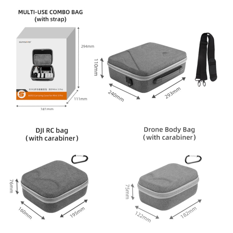 Sunnylife Drone Protective Storage Bag for DJI Mini 3 Pro,Style: Body Bag - DJI & GoPro Accessories by Sunnylife | Online Shopping UK | buy2fix