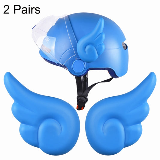 2 Pairs Motorcycle Helmet Angel Wings Decoration(Blue) - In Car by buy2fix | Online Shopping UK | buy2fix