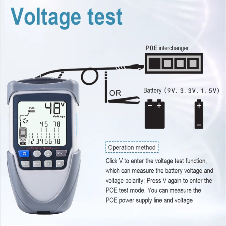 ET612 Network Cable Tester Wire Tracker Battery Voltage POE Test Multi-function Cable Tester - Consumer Electronics by buy2fix | Online Shopping UK | buy2fix