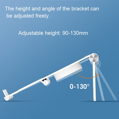 D33  2 Fan Laptop Cooling Bracket Folding Portable Liftable Tablet Bracket(White) - Computer & Networking by buy2fix | Online Shopping UK | buy2fix