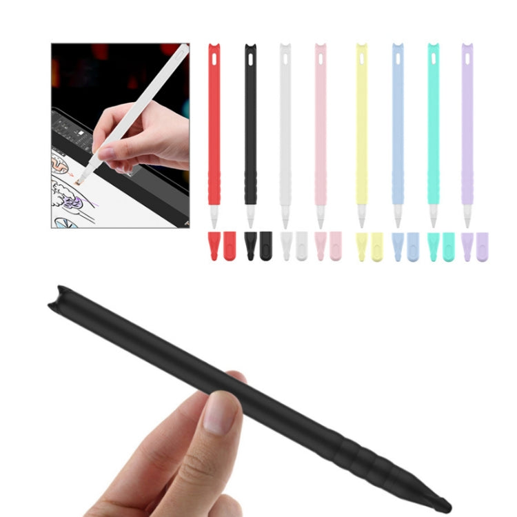 2 PCS Cartoon Touch Silicone Pen Case For Apple Pencil 2(Black) - Pencil Accessories by buy2fix | Online Shopping UK | buy2fix