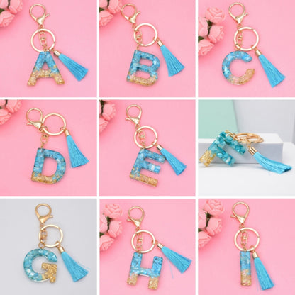 2 PCS English Alphabet Epoxy Tassel Keychain Bag Pendant(A) - In Car by buy2fix | Online Shopping UK | buy2fix