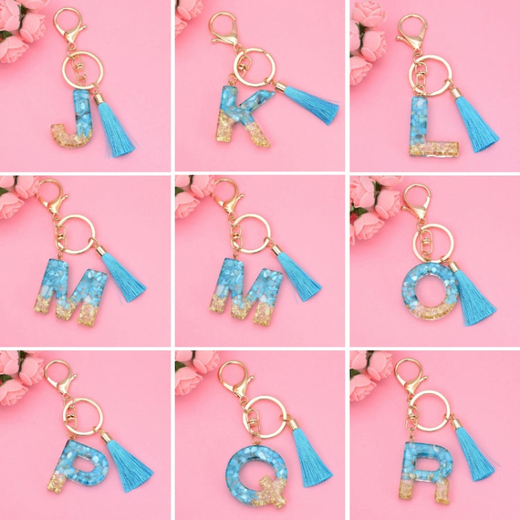 2 PCS English Alphabet Epoxy Tassel Keychain Bag Pendant(M) - In Car by buy2fix | Online Shopping UK | buy2fix