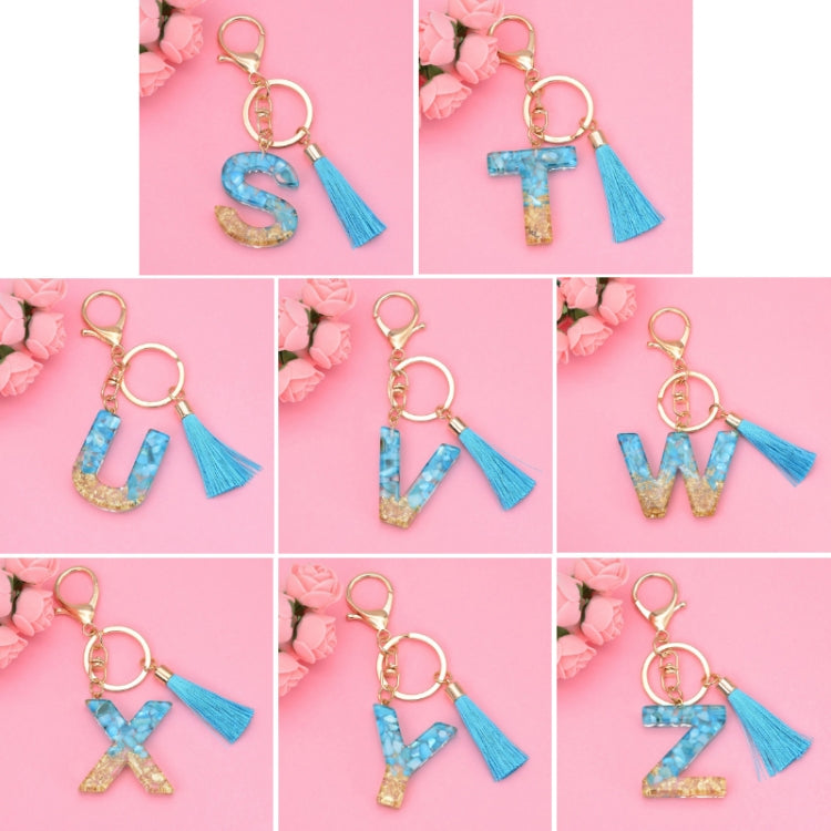 2 PCS English Alphabet Epoxy Tassel Keychain Bag Pendant(S) - In Car by buy2fix | Online Shopping UK | buy2fix