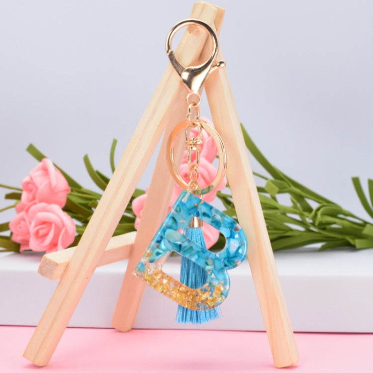 2 PCS English Alphabet Epoxy Tassel Keychain Bag Pendant(V) - In Car by buy2fix | Online Shopping UK | buy2fix