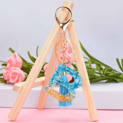 2 PCS English Alphabet Epoxy Tassel Keychain Bag Pendant(X) - In Car by buy2fix | Online Shopping UK | buy2fix