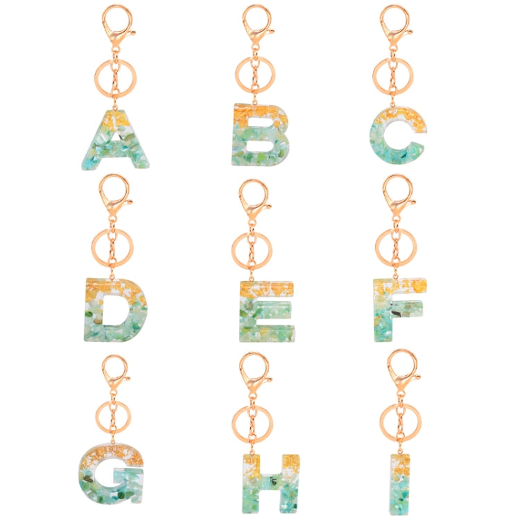 2 PCS Gold Foil Epoxy English Letter Keychain Bag Pendant(B) - In Car by buy2fix | Online Shopping UK | buy2fix