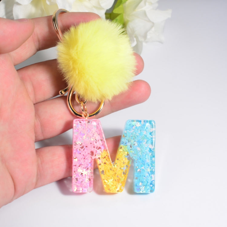 2 PCS Crystal Epoxy Rainbow Color Keychain Hair Ball Ladies Bag Pendant(Q) - In Car by buy2fix | Online Shopping UK | buy2fix