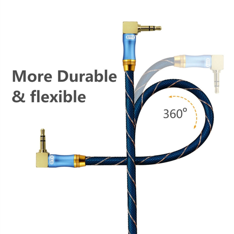 EMK 90-Degree Car 3.5mm Audio Cable Extension Cable, Cable Length: 1M(Blue) - Aux Cable by EMK | Online Shopping UK | buy2fix