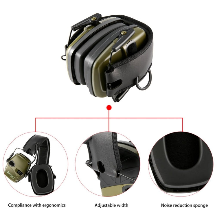 Noise-cancelling Headphones Noise-isolating Earmuffs For Outdoor Work(Green) - Workplace Safety Supplies by buy2fix | Online Shopping UK | buy2fix