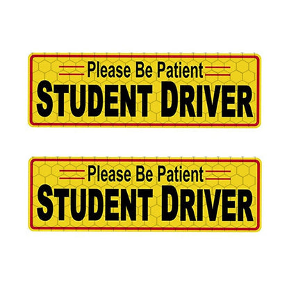 2 PCS STUDENT DRIVER Novice Car Sticker Magnetic Reflective Car Sticker 25 x 8 cm(Type B) - In Car by buy2fix | Online Shopping UK | buy2fix