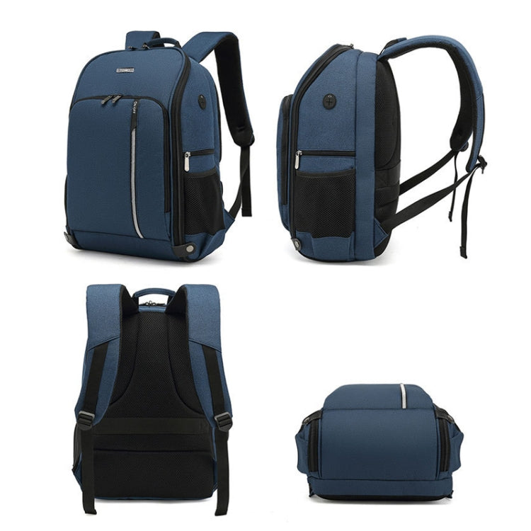 TONO LED Light SLR Digital Camera Backpack With USB Port(Blue) - Camera Accessories by TONO | Online Shopping UK | buy2fix