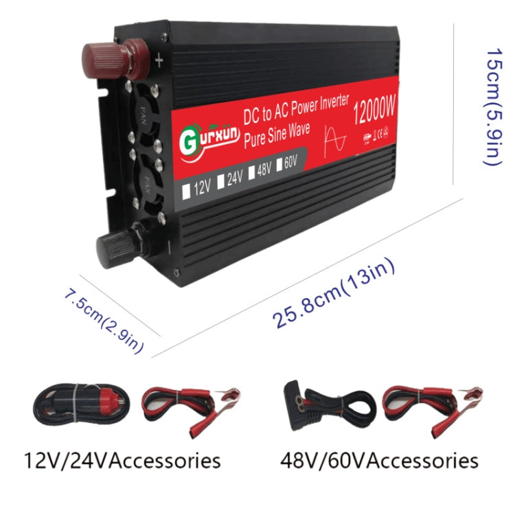 Gurxun 12000W High Power Household Car Sine Wave Inverter, Specification: 12V To 220V - In Car by Gurxun | Online Shopping UK | buy2fix