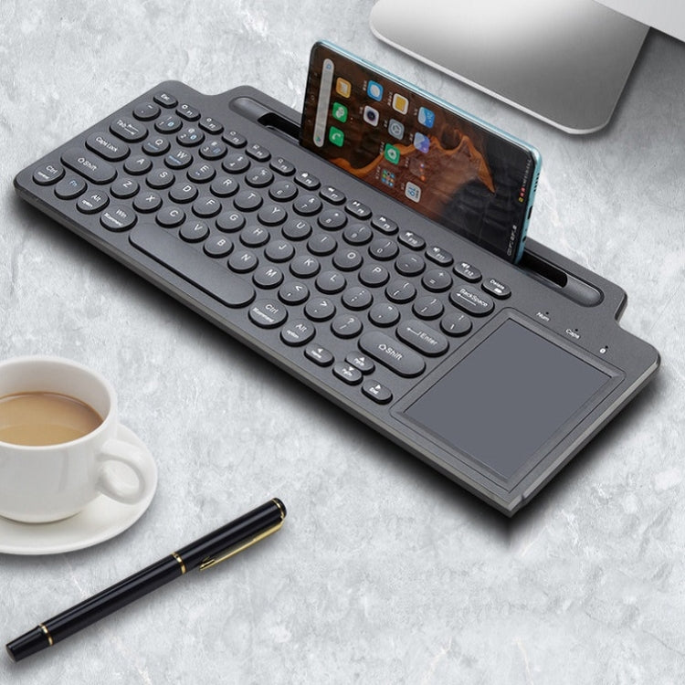 2.4G Bluetooth Wireless Keyboard With Card Slot Bracket With Touchpad - Wireless Keyboard by buy2fix | Online Shopping UK | buy2fix