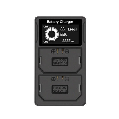 FZ100 USB LCD Screen Dual Charge Camera Battery Charger - Camera Accessories by buy2fix | Online Shopping UK | buy2fix