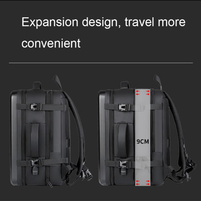 Large-capacity Waterproof Expandable Hard Shell Backpack with USB Charging Hole(162 Light Gray) - Backpack by buy2fix | Online Shopping UK | buy2fix