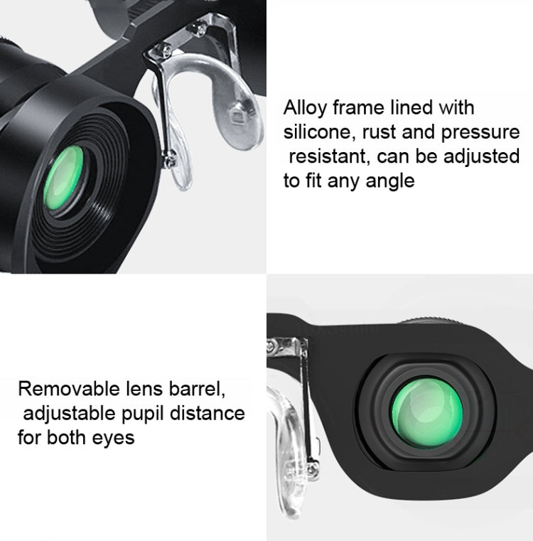 D-1548 10x HD Adjustable Focus Fishing Binoculars,Spec: With Yellow Polarised Lens - Binoculars by buy2fix | Online Shopping UK | buy2fix
