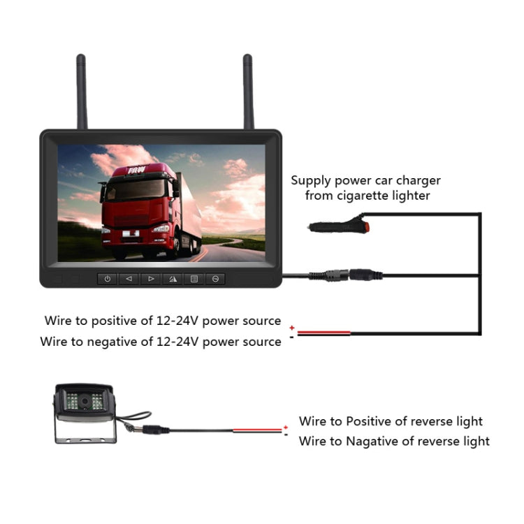 K0205 7 inch Digital Wireless Car Display Night Vision Reverse Camera Screen(Single Camera) - In Car by buy2fix | Online Shopping UK | buy2fix