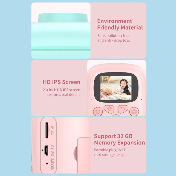 A18 HD Printable Cartoon Kids Digital Camera with Rotating Lens, Spec: Pink+16G - Consumer Electronics by buy2fix | Online Shopping UK | buy2fix