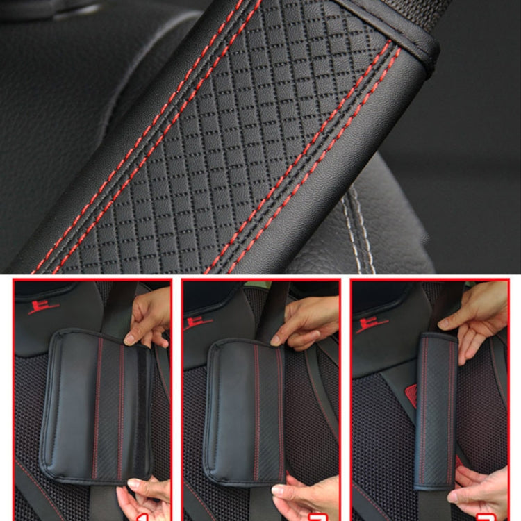 Fiber Leather Embossed Car Seat Belt Shoulder Cover Protector 6.5X23cm(Pink) - In Car by buy2fix | Online Shopping UK | buy2fix