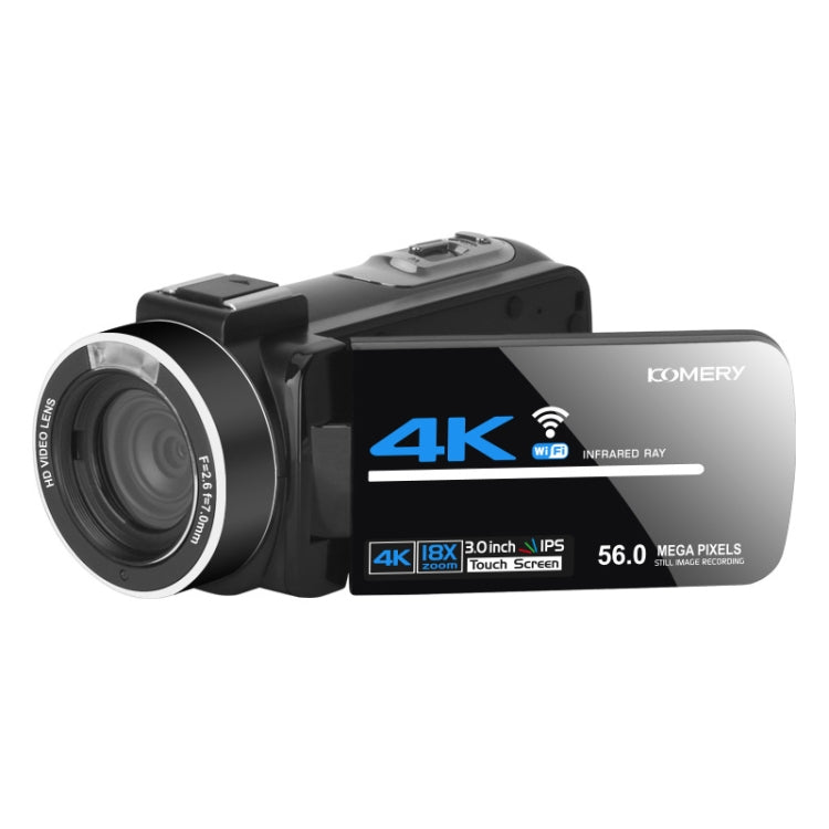 KOMERY  AF2 5600PX 18X Zoom 4K Digital Video Camera Black - Consumer Electronics by buy2fix | Online Shopping UK | buy2fix