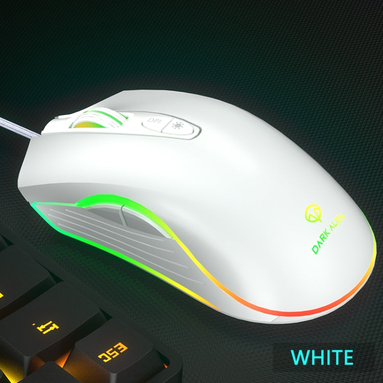 Dark Alien V600 7 Keys Office Computer Business Mouse, Cable Length: 1.42m(White) - Wired Mice by Dark Alien | Online Shopping UK | buy2fix