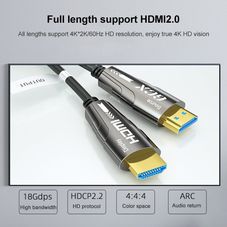 HDMI 2.0 Male To HDMI 2.0 Male 4K HD Active Optical Cable, Cable Length: 10m - Audio Optical Cables by buy2fix | Online Shopping UK | buy2fix